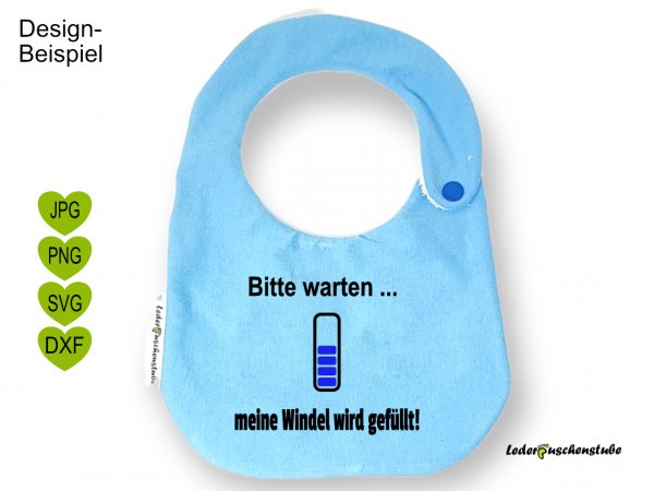 Plotterdatei Spruch bitte warten... Designbeispiel – SVG zum Plotten